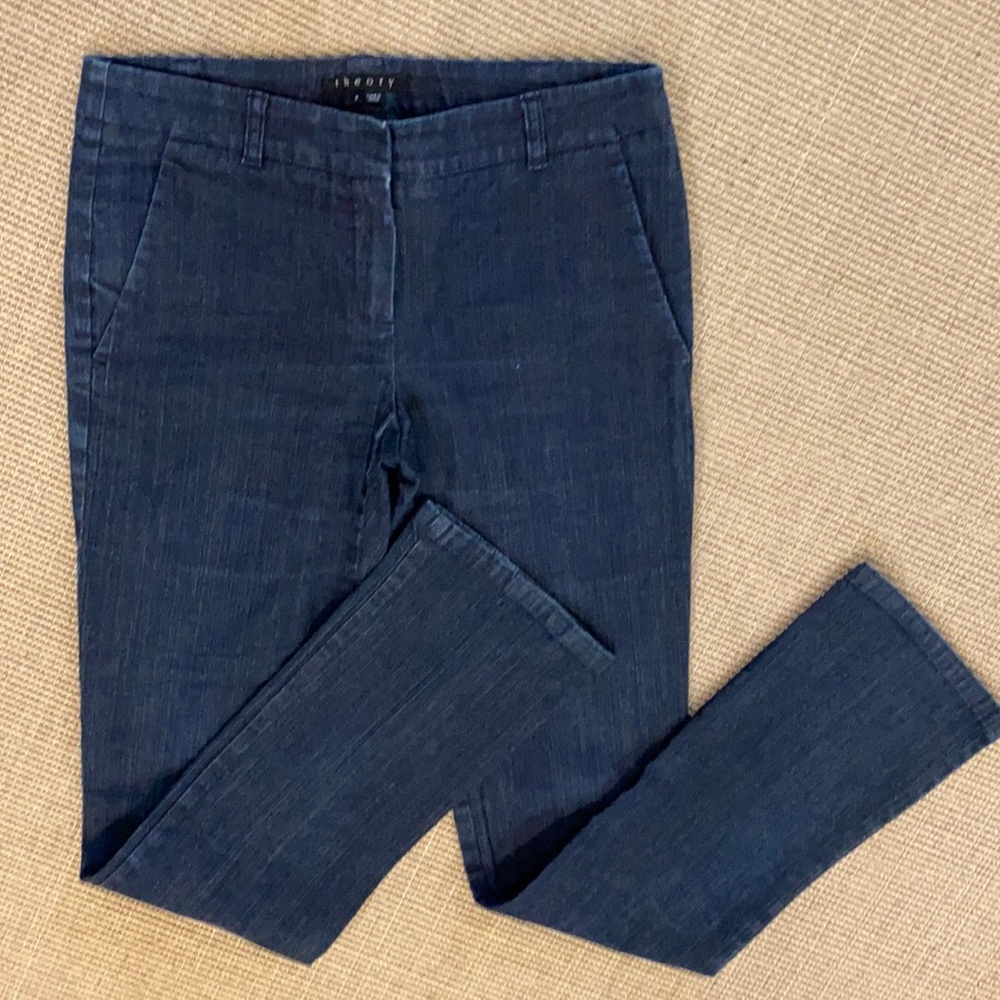 Theory Flat Front Denim Pants Size 6